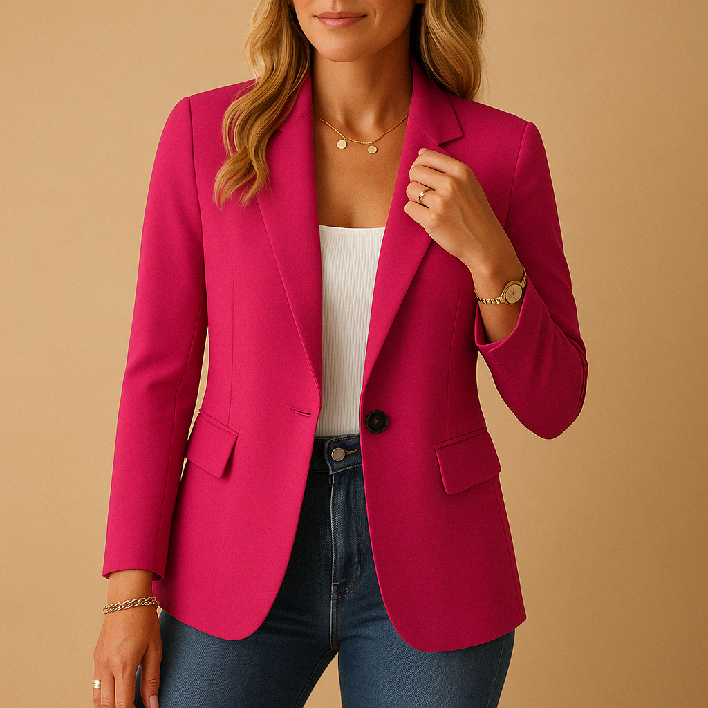 Adōre | Women's Blazer – Tailored Cut & Fitted Silhouette – Chic Artisan Structure & Refined Slimming Silhouette Pink