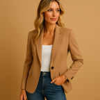 Adōre | Women's Blazer – Tailored Cut & Fitted Silhouette – Chic Artisan Structure & Refined Slimming Silhouette Khaki