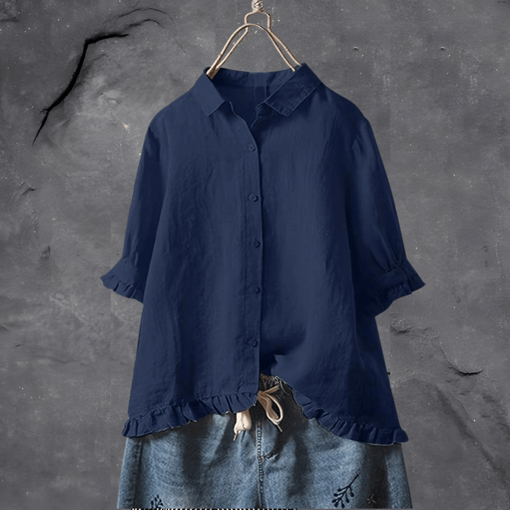 Women's Blouse, Lightweight, Elegant, Casual Outfit, Comfortable to Wear navy blue