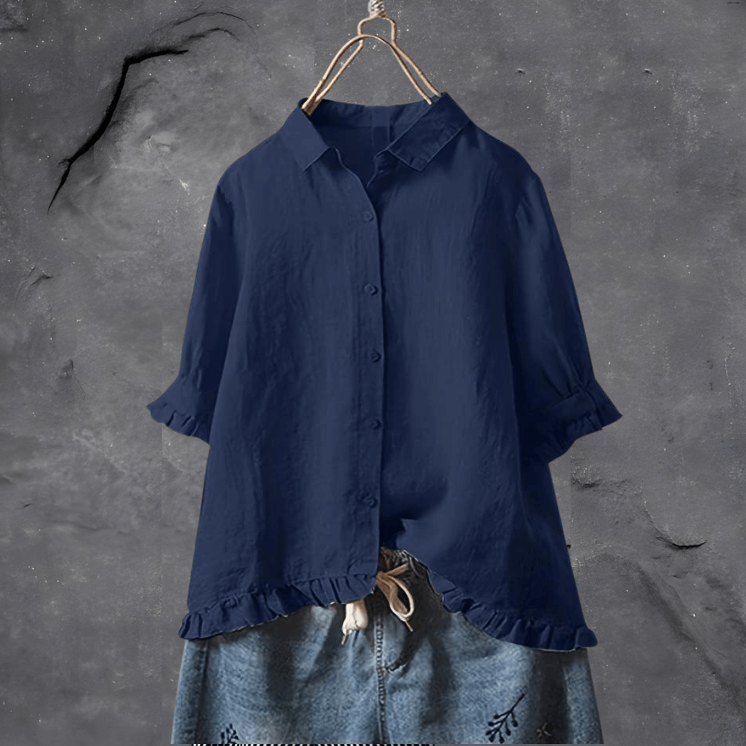 Women's Blouse, Lightweight, Elegant, Casual Outfit, Comfortable to Wear navy blue