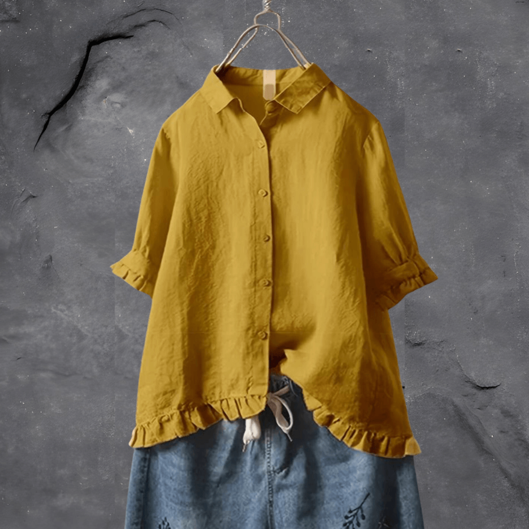Women's Blouse, Lightweight, Elegant, Casual Outfit, Comfortable to Wear mustard