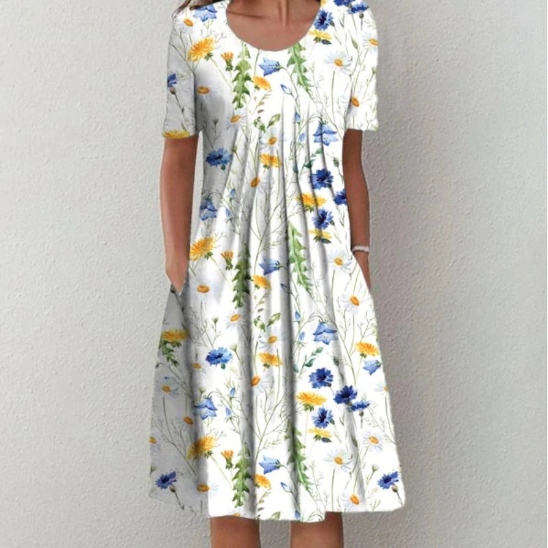 Chloé | Women’s Floral-Style Print Dress – Chic Artisan Midi & Refined Slimming Drape White B