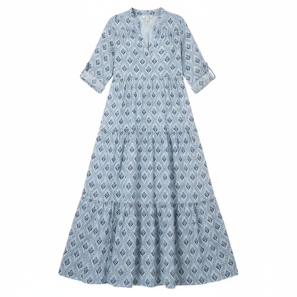 Rogue | Women’s Maxi Boho Print Dress – Chic Artisan Pattern & Refined Slimming Silhouette