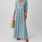 Rogue | Women’s Maxi Boho Print Dress – Chic Artisan Pattern & Refined Slimming Silhouette