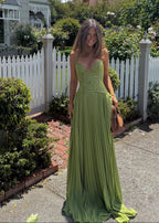 Chāme | Women's Halter Maxi Wedding Guest Dress with Pleated Skirt and Lace