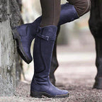 Arac | Women's Knee-High Waterproof Boots with Buckle Strap and Grip Sole Purple
