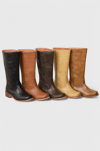 Kira | Women's Knee High Boots with Stacked Heel and Classic Round Toe
