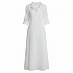Sephira | Women's Retro Shift Dress - Ruffle Collar & Sleek Fit