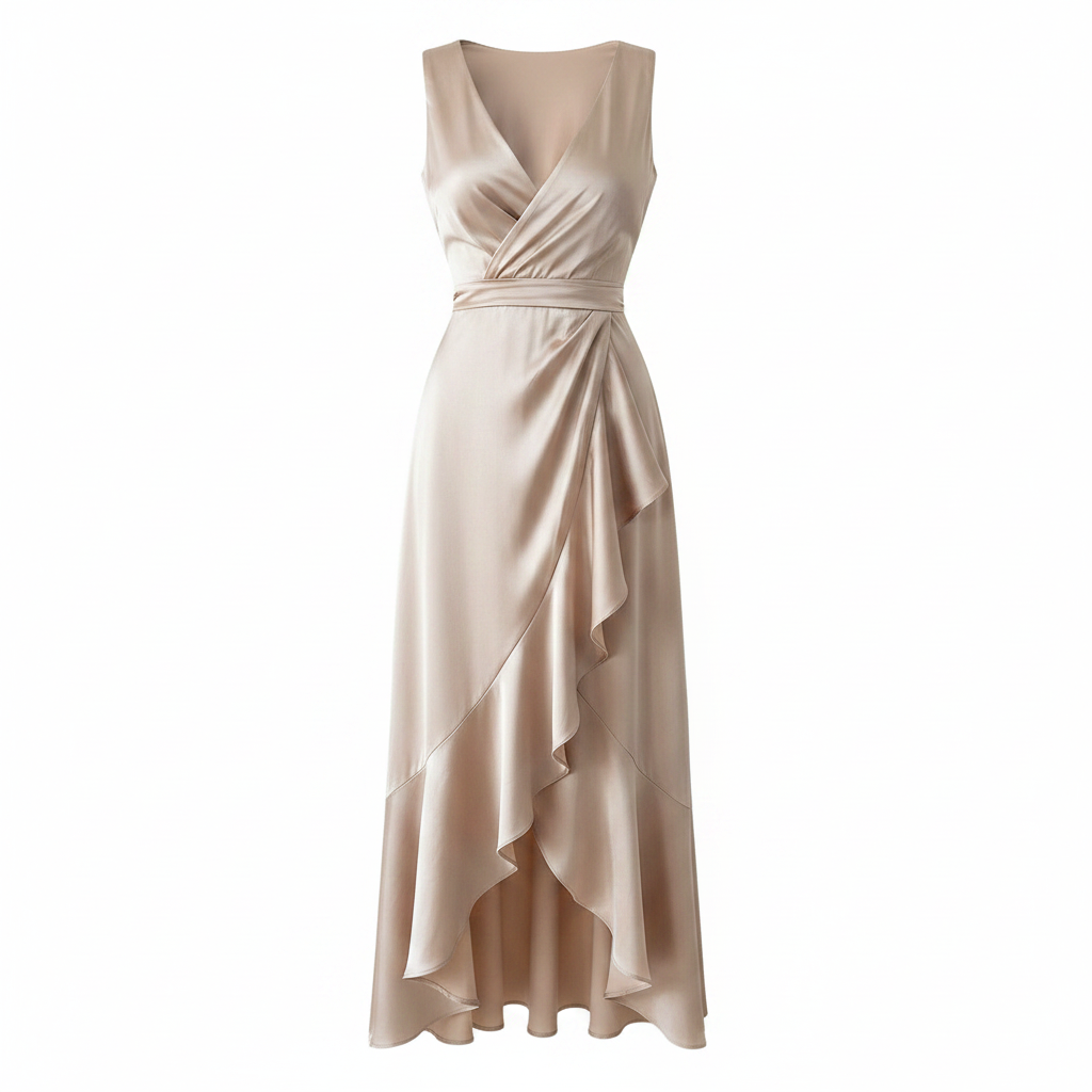 Sora | Women’s Sleeveless Wrap Maxi Dress With V-Neck And Asymmetrical Hem