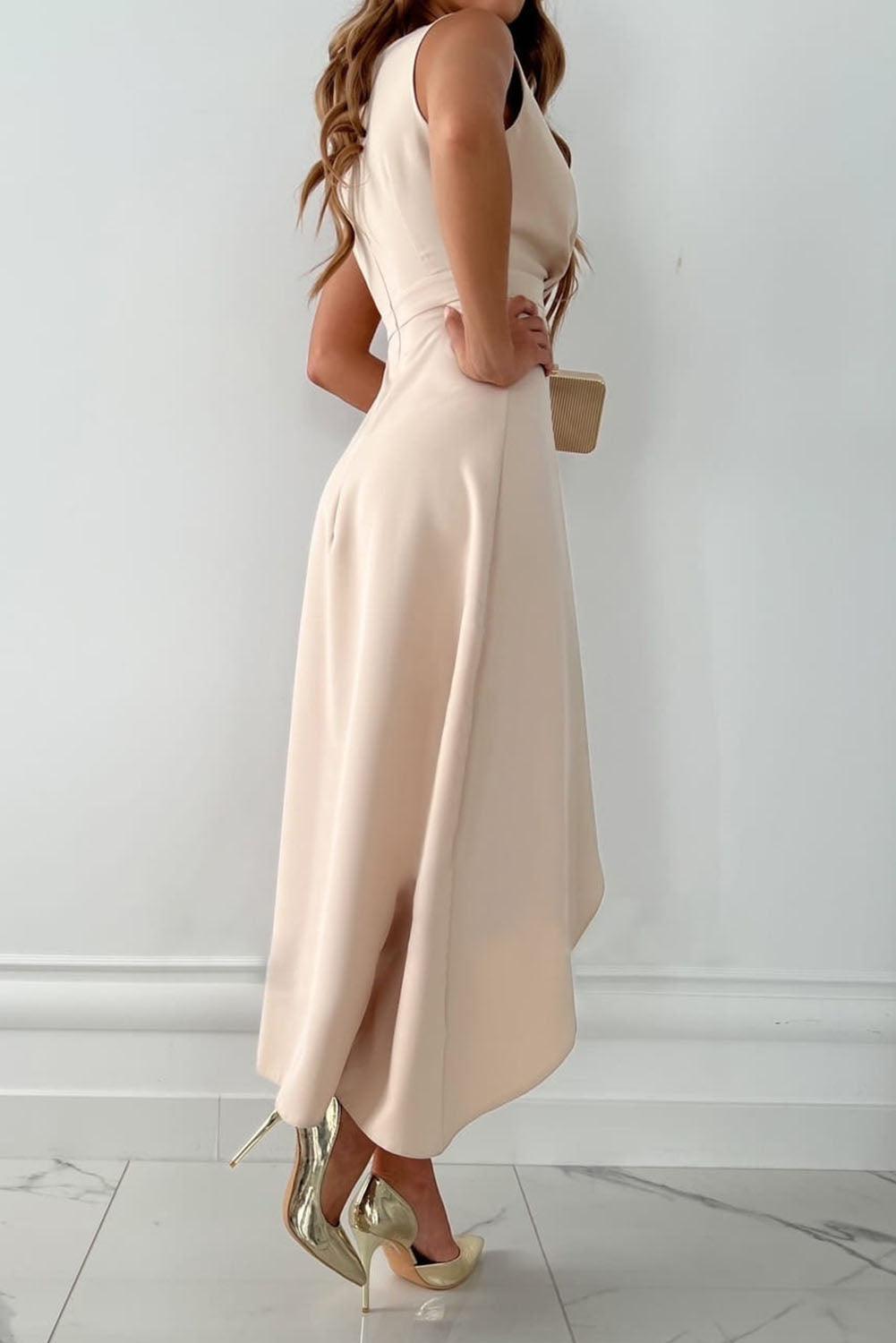 Sora | Women’s Sleeveless Wrap Maxi Dress With V-Neck And Asymmetrical Hem