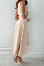 Sora | Women’s Sleeveless Wrap Maxi Dress With V-Neck And Asymmetrical Hem