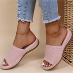 Velo | Women’s Breathable Summer Sliders – Chic Artisan Ease & Refined Slimming Silhouette Light Pink