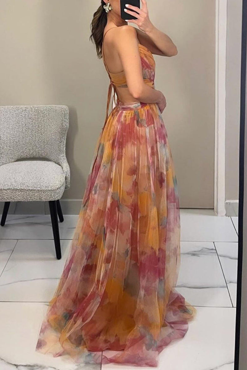 Sephira | Women's Wrap Wedding Guest Dress with V-Neck and Floral Pattern