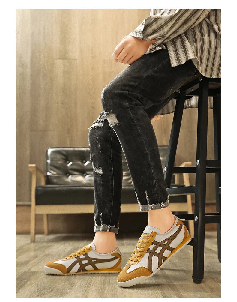 Women's and men's geometric summer sneakers with rubber sole