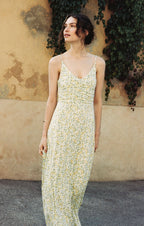 Parsha | Women's Maxi Dress Faya disty for Casual wear Yellow