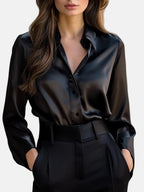 Cameno | Women’s Long Sleeve Satin Blouse