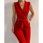 Flõre | Women’s Scuba Crepe Tied Waist Jumpsuit