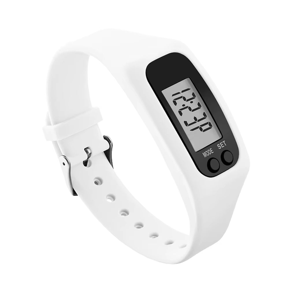 Simple Step Counter Watch White