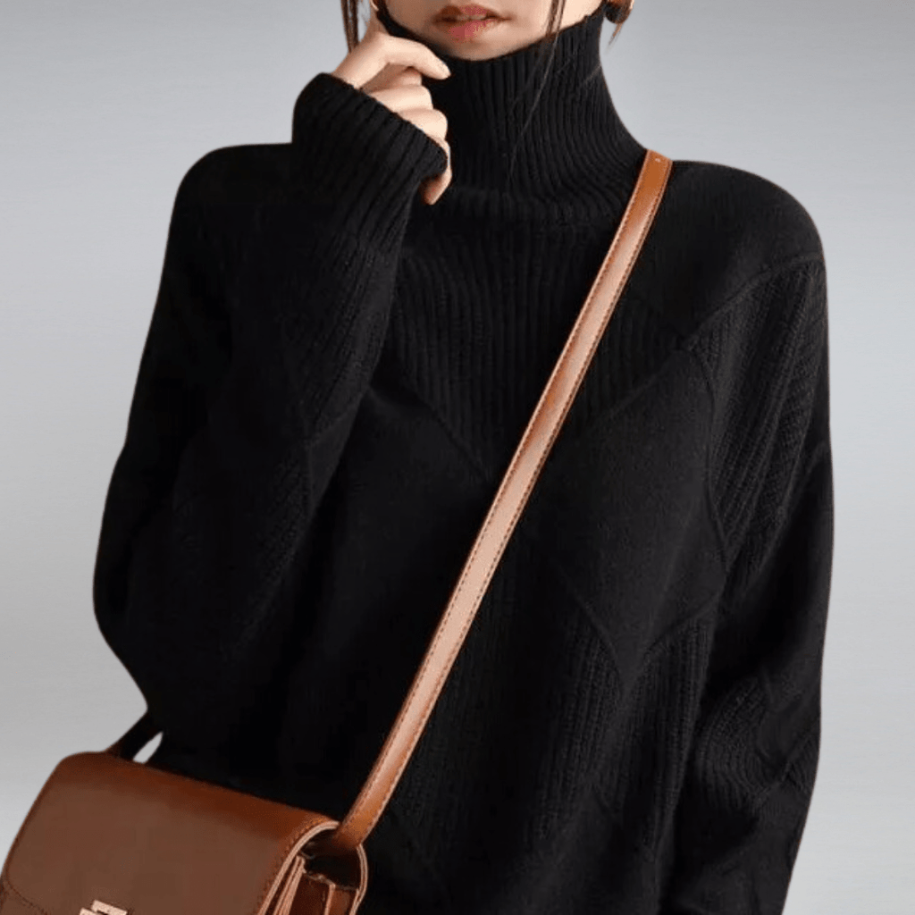 Zahara | Women's Diamond Knit Sweater - Textured Cable Pattern Pullover & Soft Jumper