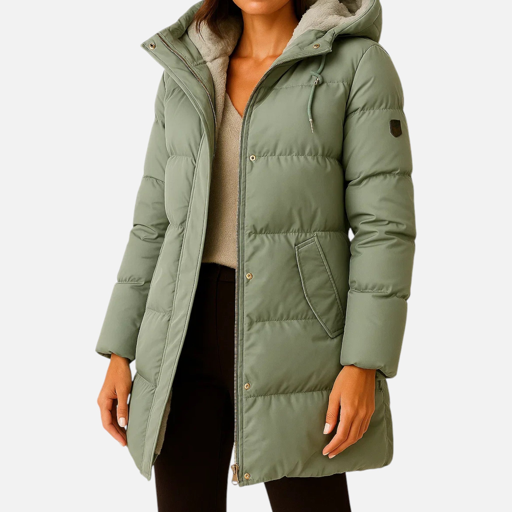 Kenitan | Elegant Puffer Jacket for Women – Refined Design for Autumn/Winter Light Green
