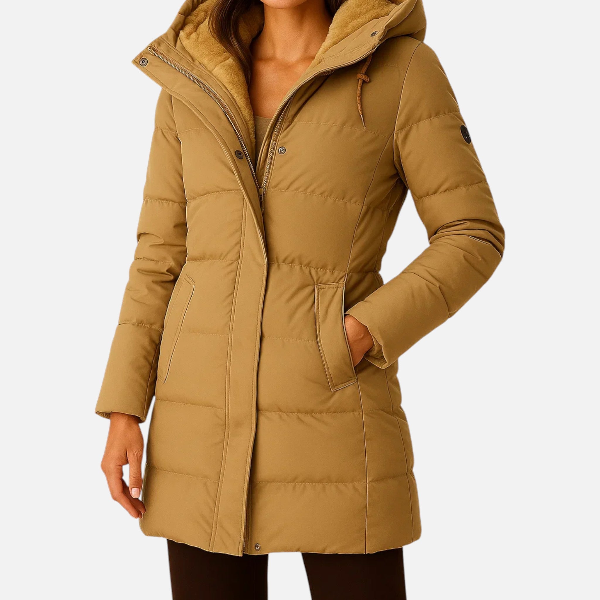 Kenitan | Elegant Puffer Jacket for Women – Refined Design for Autumn/Winter Brown