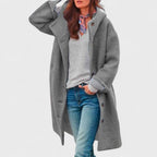 Amore | Women's Coat | Button Fastening Long Sleeve Gray