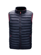 Miles | Men's Lightweight Quilted Bodywarmer Vest - Stand Collar Zip-Up Gilet & Puffer Vest Marineblue