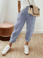 Sephira | Women’s Coastal Tapered Lounge Pants Blue White
