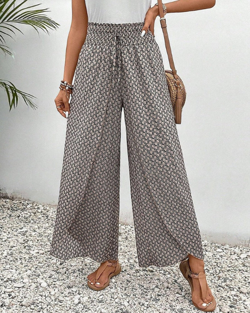 Luna | Women’s Smocked Waist Palazzo Trousers