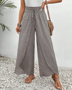 Luna | Women’s Smocked Waist Palazzo Trousers