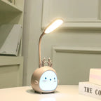 Children's reading lamp with eye protection and USB night light - BrightBuddy Grey Deer