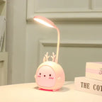 Children's reading lamp with eye protection and USB night light - BrightBuddy Pink Deer