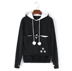 Roque | Comfortable Hoodie with Cat Pouch Black