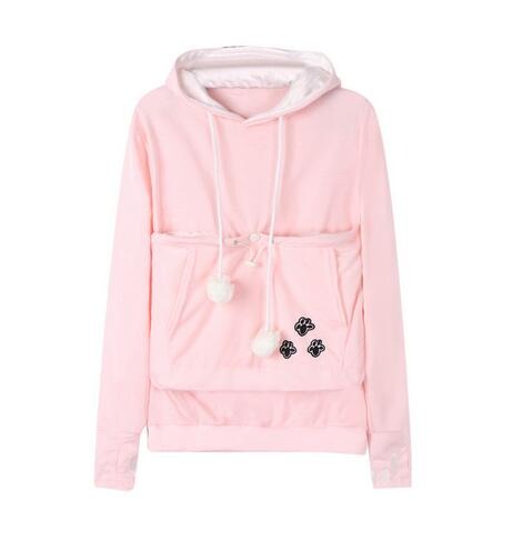 Roque | Comfortable Hoodie with Cat Pouch Pink