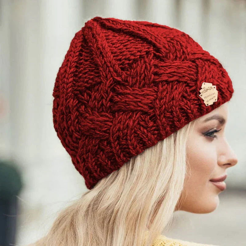 Parsha | Unisex Knitted Beanie Hat - Soft Warm Winter Beanie Red