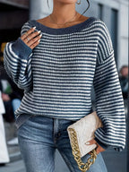 Roque | Women's Winter Knit Sweater - Warm Chunky Cable Knit Pullover & Ribbed Jumper Blue