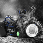 Powerful Waterproof LED Headlamp with Zoom & Rechargeable Battery for Outdoor Activities