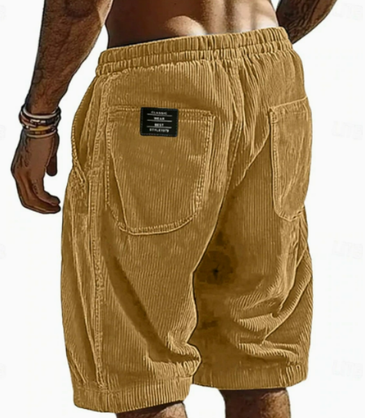 Jonas | Stylish Vintage Shorts in Textured Corduroy Yellow