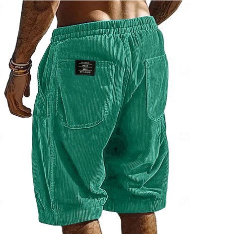 Jonas | Stylish Vintage Shorts in Textured Corduroy Sea Green