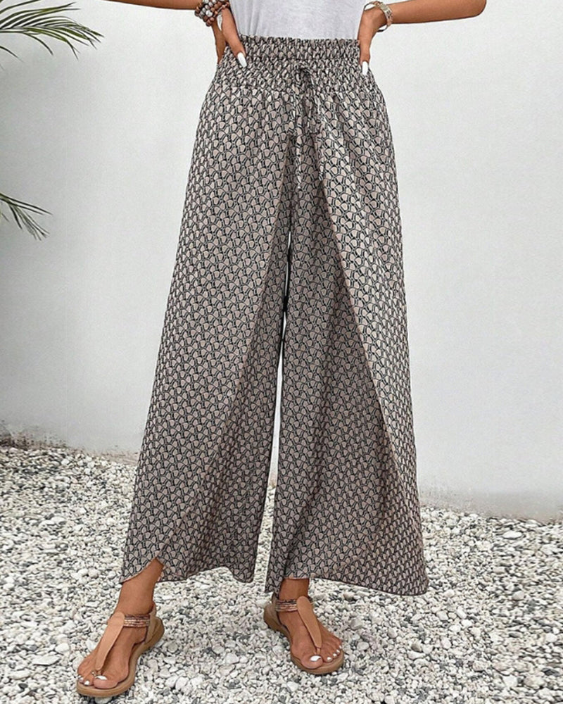 Luna | Women’s Smocked Waist Palazzo Trousers