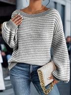 Roque | Women's Winter Knit Sweater - Warm Chunky Cable Knit Pullover & Ribbed Jumper Grey