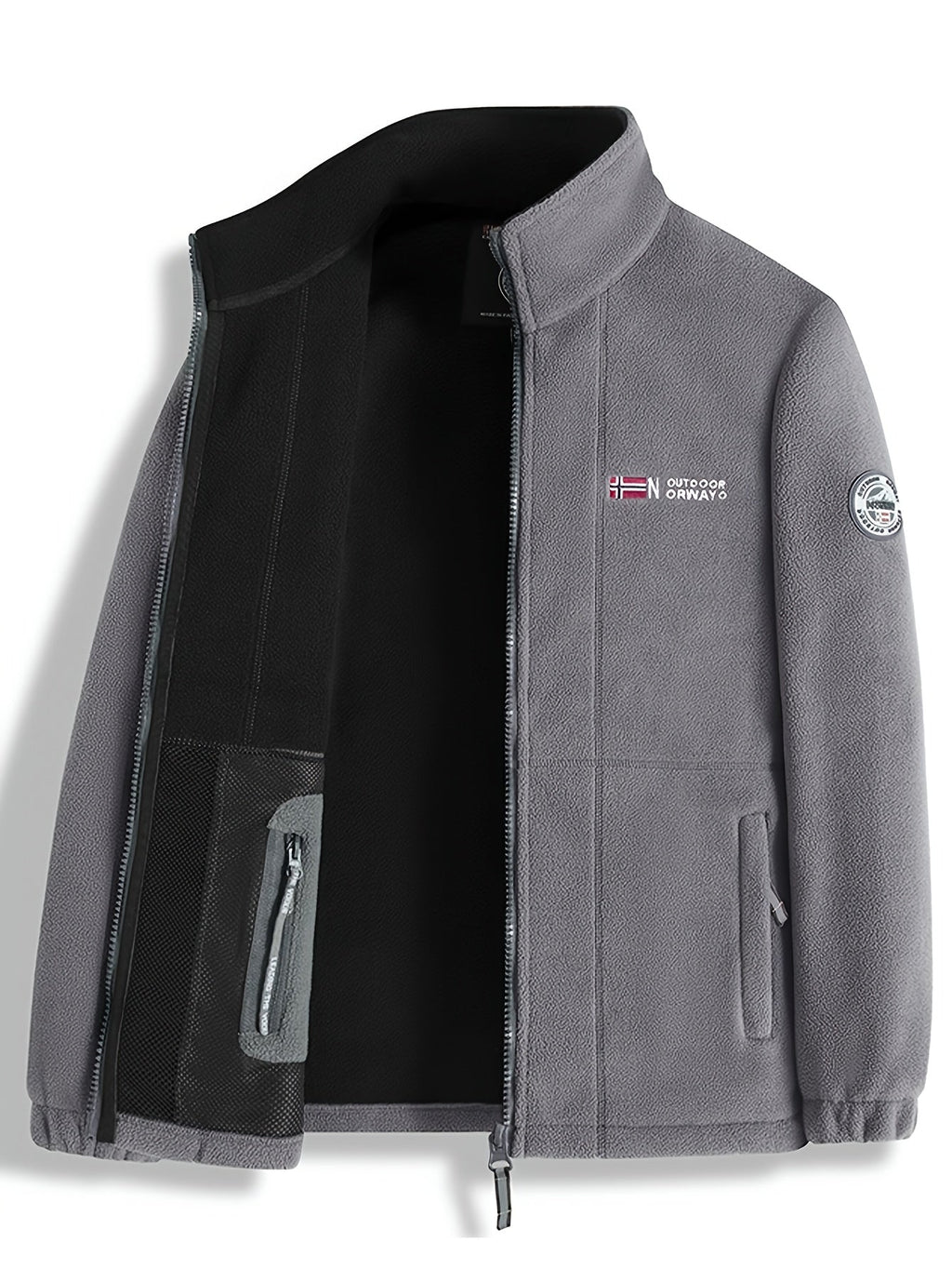 Marmari | Soft, Warm & Lightweight Outdoor Fleece Jacket with Protective Collar Grey