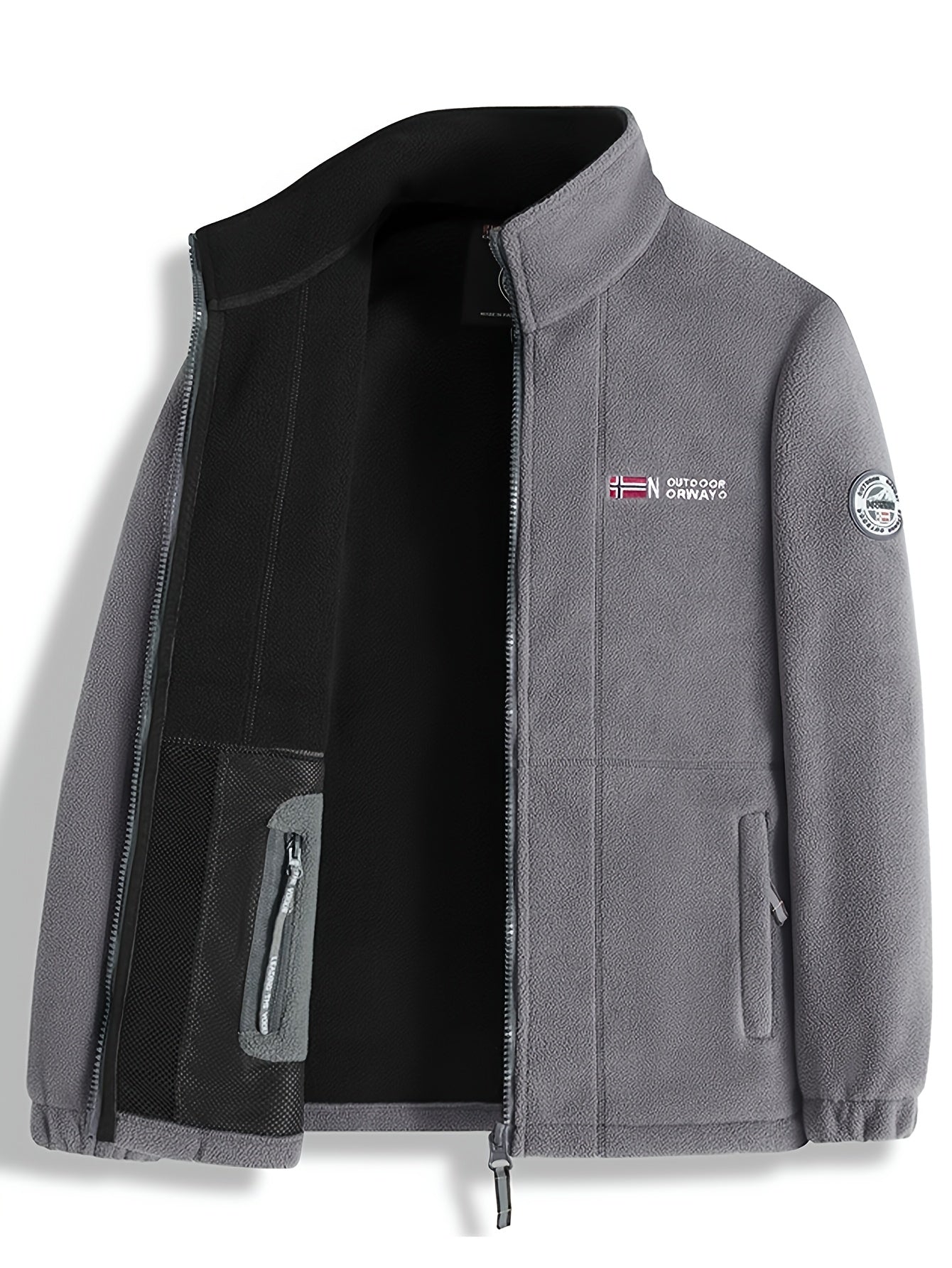 Marmari | Soft, Warm & Lightweight Outdoor Fleece Jacket with Protective Collar Grey