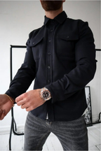 Ranches | Men's Casual Overshirt - Stylish Long Sleeve Shacket & Button-Down Jacket