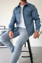 Ranches | Men's Casual Overshirt - Stylish Long Sleeve Shacket & Button-Down Jacket