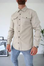 Ranches | Men's Casual Overshirt - Stylish Long Sleeve Shacket & Button-Down Jacket