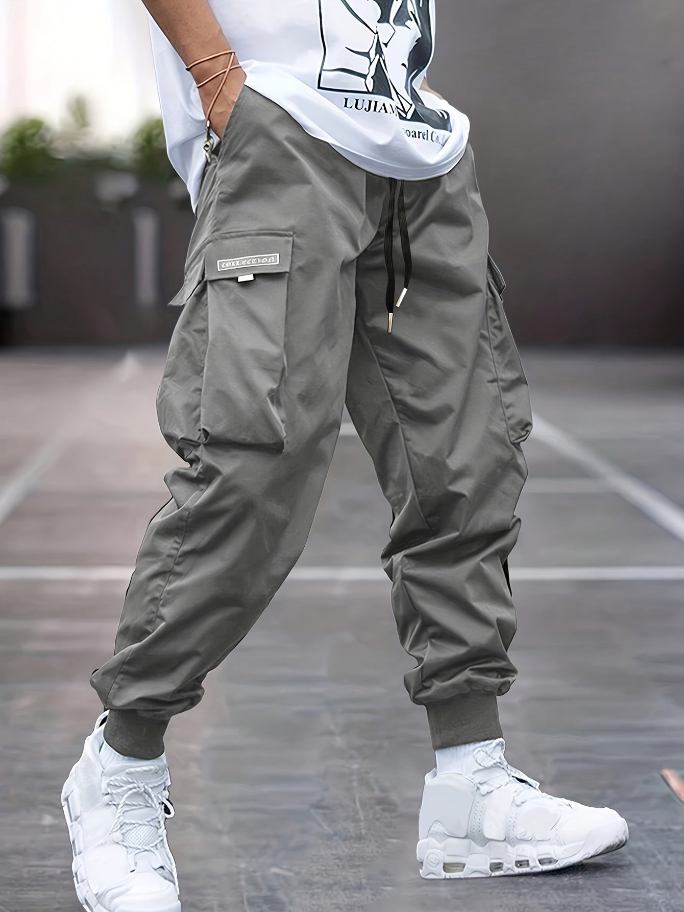 Calico | Men’s Cuffed Ankle Cargo Jogger Pants Gray