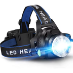 Powerful Waterproof LED Headlamp with Zoom & Rechargeable Battery for Outdoor Activities