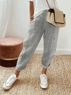 Sephira | Women’s Coastal Tapered Lounge Pants Grey White