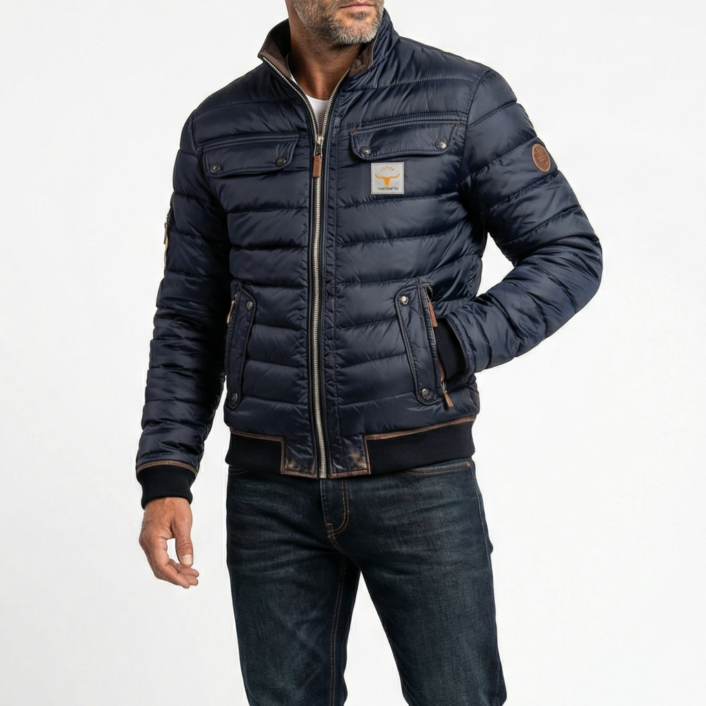 Hermosa | Men's Quilted Jacket with Stand Collar - Lightweight Winter Coat